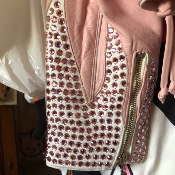 🎀🎀🎀 PLAYBOY RHINESTONE LEATHER JACKET 🎀🎀🎀 - Picture 3 of 10